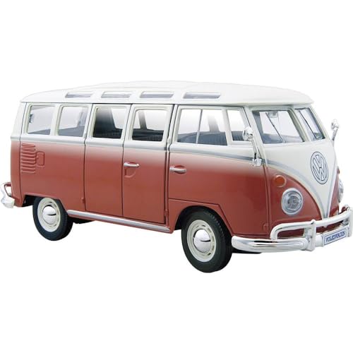 Maisto VW Bus Samba Modellauto im Maßstab 1 25, Türen und Heckklappe zum Öffnen, 20 cm, Farbe wird nach dem Zufallsprinzip versendet, Farblich Sortiert von Maisto