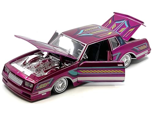 Maisto 1986 Chevrolet Monte Carlo SS Lowrider Pink Metallic with Graphics Lowriders Series 1/24 Diecast Model Car von Maisto