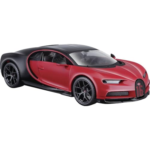 Maisto 31524-00000022 Bugatti Chiron Sport: Modellauto im Maßstab 1:24, Türen zum Öffnen, 20 cm, rot-schwarz -531524 von Maisto