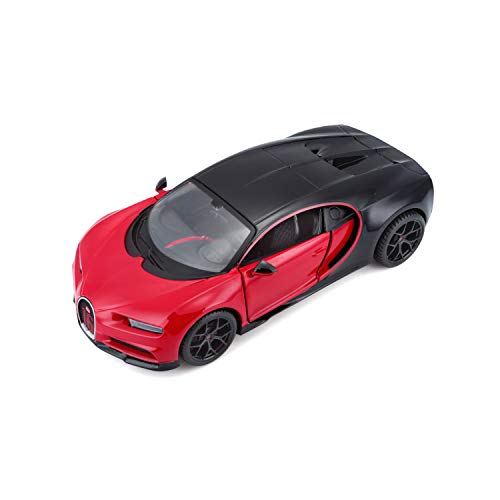 Maisto 31524-00000022 Bugatti Chiron Sport: Modellauto im Maßstab 1:24, Türen zum Öffnen, 20 cm, rot-schwarz -531524 von Maisto