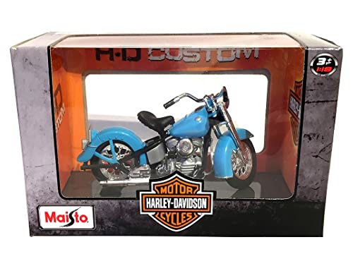 Maisto 34360-20115 kompatibel mit Harley Davidson 74FL Hydra Glide, hellblau, 1953, 1:18, Fertigmodell von ZYZYZK