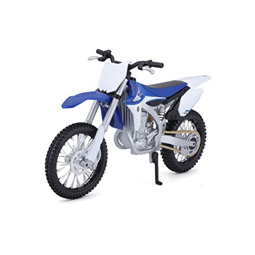 Bauer Spielwaren 2049744 Maisto Yamaha YZ450F: Originalgetreues Motorradmodell 1:12, mit beweglichem Ständer, Federung und frei rollenden Rädern, 17 cm, blau (5-13021), Mittel von Bauer Spielwaren