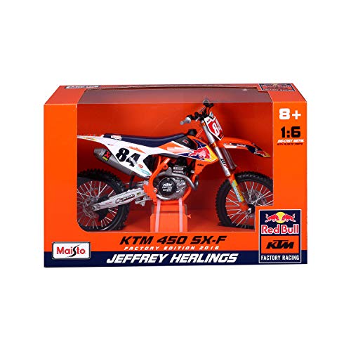 Maisto Burago Moto Red Bull Ktm Supercross Sx450, Multicolore, 39.4 X 16 X 24.8 Cm, Orange von Bburago