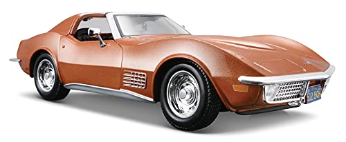 Maisto Chevrolet Corvette (1970): Modellauto im Maßstab 1:24, Türen und Motorhaube beweglich, ca. 20 cm, Bronze (531202B) von Maisto