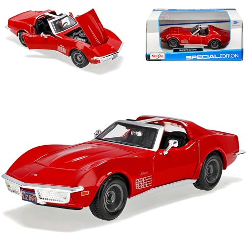 Maisto Chevrolet Corvette C3 Stingray Coupe Rot 1967-1982 1/24 Modell Auto mit individiuellem Wunschkennzeichen von Maisto