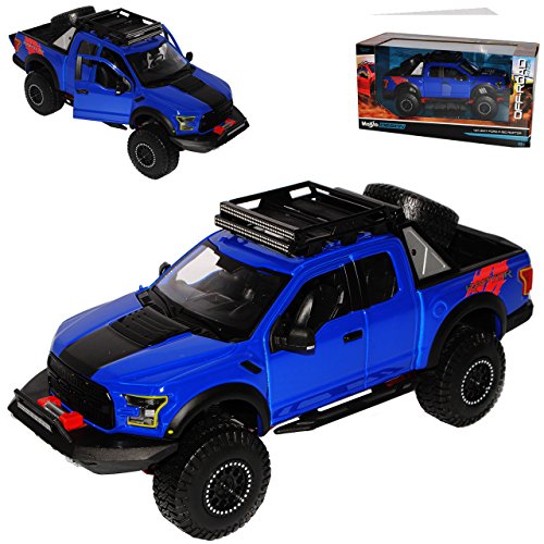 Maisto Ford F-150 Raptor Blau Pick-Up 13. Generation Ab 2014 Version 2017 1/24 Modell Auto von Maisto