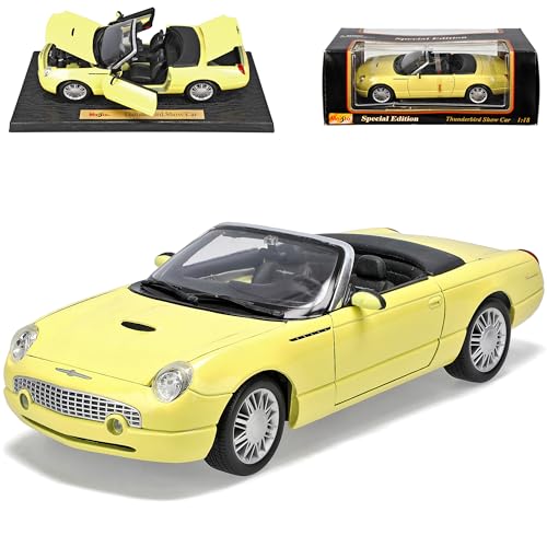 Maisto Ford Thunderbird Showcar Cabrio Gelb 1/18 Modellauto Modell Auto von Maisto