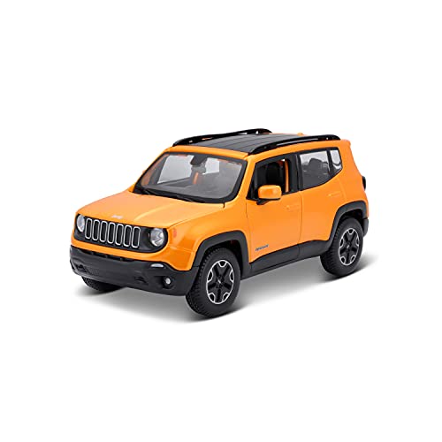 Maisto Jeep Renegade: Modellauto im Maßstab 1:24, Türen und Motorhaube beweglich, 20 cm, orange (531282OR) von Maisto