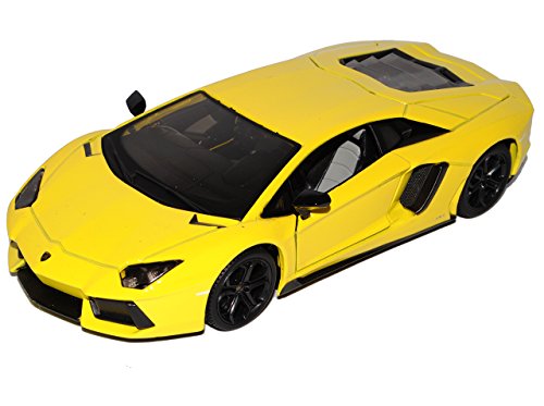 Maisto Lamborgihini Aventador LP700-4 Coupe Gelb Tuning 1/24 Modell Auto mit individiuellem Wunschkennzeichen von Maisto