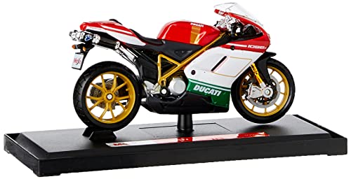 Maisto M34007-07024 1098S-1 Scale-Incredibly Detailed Die-Cast Replica Collectible Motorcycle Model 1:18 Motorrad Ducati 1098S, rot von Maisto