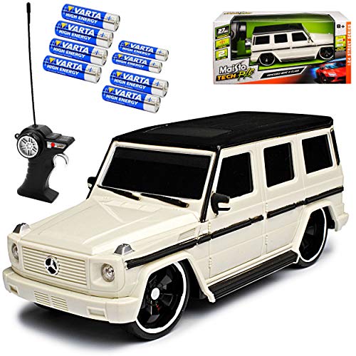 Maisto Mercedes-Benz G-Klasse W463 Weiss 27 MHz RC Funkauto - inklusive Batterien - sofort startklar 1/24 Modell Auto von Maisto