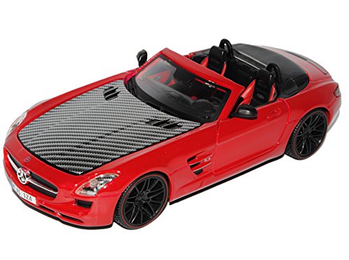 Maisto Mercedes-Benz SLS AMG R197 Roadster Tuning Rot 2009-2014 1/24 Modell Auto mit individiuellem Wunschkennzeichen von Maisto