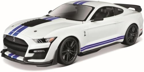 Maisto Mustang Shelby GT500 (2020): Modellauto im Maßstab 1:18, Türen, Kofferraum und Motorhaube zu, Weiß von Maisto