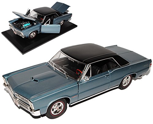 Maisto Pontiac GTO 1965 Coupe Hurst Edition Blau Grau 1/18 Modellauto Modell Auto von koenig-tom