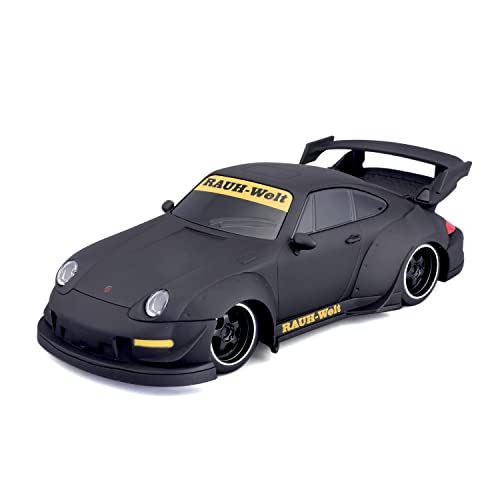 Maisto Tech R/C Porsche 993 RWB: Ferngesteuertes Auto im Maßstab 1:24, 2,4 GHz, mit Pistolengriff-Steuerung, ab 5 Jahren, matt schwarz (581533) von Maisto