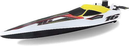 Maisto Tech R/C Speed Boot Hydro Blaster: Ferngesteuertes Boot, mit Gamer-Fernbedienung und 2,4 GHz Frequenz, ab 8 Jahren, 34 cm, schwarz-orange (582763) von Maisto