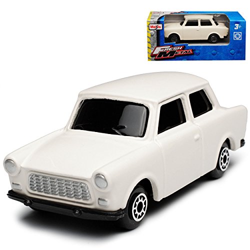 Maisto Trabant 601 Limousine Weiss 1964-1990 1/64 Modell Auto mit individiuellem Wunschkennzeichen von Maisto