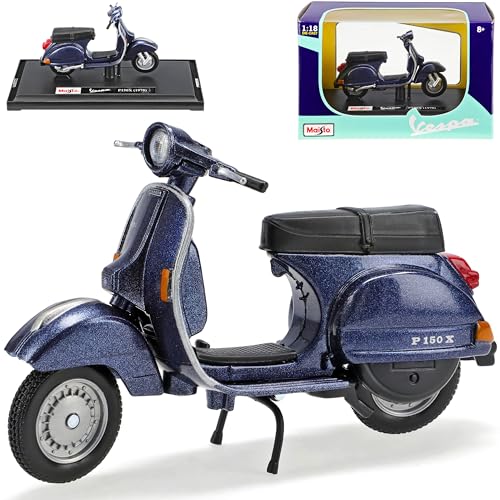 Maisto Vespa P150X Blau 1978 mit Sockel 1/18 Modell Motorrad von koenig-tom