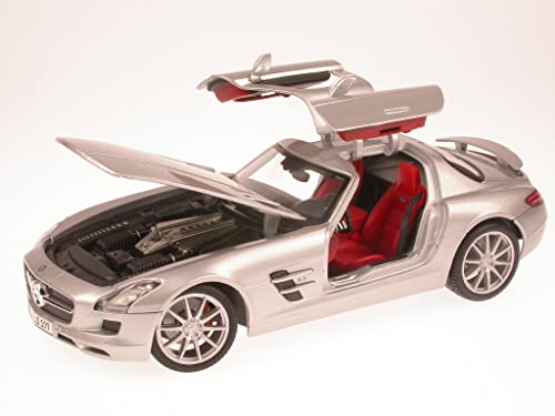 Maisto Mercedes SLS AMG Silber Modellauto 1:18 von ZYZYZK