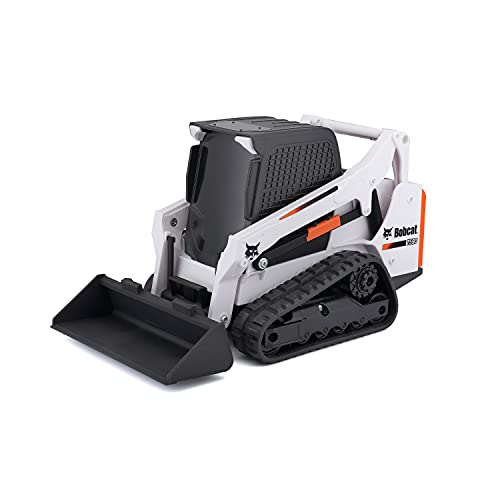 Bauer Spielwaren Tech R/C Bobcat T590: Ferngesteuerter Bobcat mit beweglicher Schaufel, Gamer-Fernbedienung, ab 5 Jahren, 19 cm, schwarz-weiß (582183) von Bauer Spielwaren