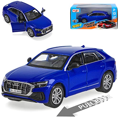 A*U*D*I Q8 SQ8 4M SUV Blau Ab 2018 ca 1/43 M*a*i*s*t*o Modell Auto mit individiuellem Wunschkennzeichen von Maito