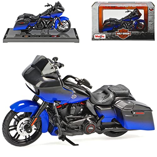 Harley Davidson 2018 CVO Road Glide Schwarz Blau 1/18 M*a*i*s*t*o Modell Motorrad mit individiuellem Wunschkennzeichen von Maito