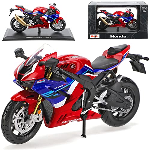 Maito CBR1000RR-R Fireblade SP Rot Blau 2020 1/12 Mxaxixsxtxo Modell Motorrad mit individiuellem Wunschkennzeichen von Maito