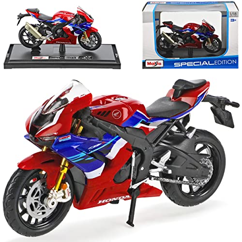 Maito Hon-da CBR1000RR-R Fireblade SP Rot Blau 2020 1/18 M*a*i*s*t*o Modell Motorrad mit individiuellem Wunschkennzeichen von Maito