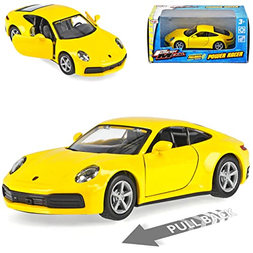 Porsche 911 992 Carrera 4S Coupe Gelb Neue Generation Ab 2019 ca 1/43 M*a*i*s*t*o Modell Auto mit individiuellem Wunschkennzeichen von Maito