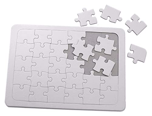 30 Piece Blank A4 Jigsaw Make Your Own Puzzle Kids Craft Activity (1 x Blank Puzzle) von Major Brushes