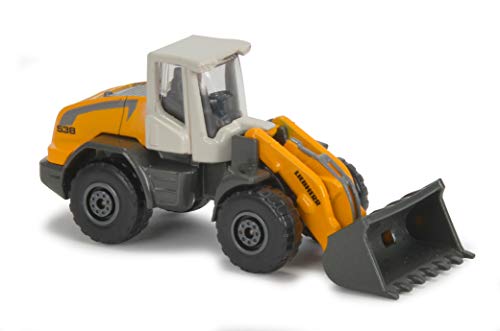 Majorette 212057281Q02 Construction Liebherr Radlader L538, Spielzeugauto mit Freilauf, zu öffnende Teile, Auto aus Metall, Baustelle, 7,5 cm, ab 3 Jahren, gelb von Majorette