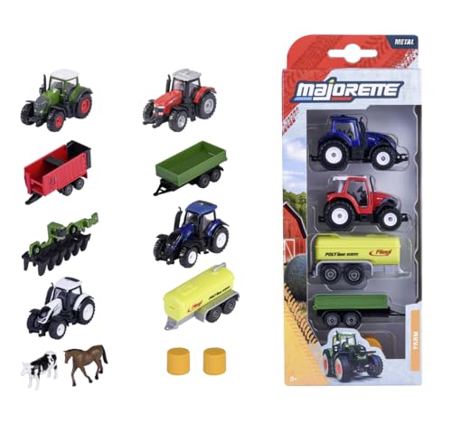 Majorette Auto-Set Farm (5 Teile) - Traktor-Spielzeug aus Metall mit Anhänger, Zubehör & beweglichen Teilen, zufällige Auswahl aus 2 Bauernhof-Sets für Kinder ab 3 Jahre, je ca. 7,5 cm Majorette Auto-Set Farm (5 Teile) - Traktor-Spielzeug aus Metall mit Anhänger, Zubehör & beweglichen Teilen, zufällige Auswahl aus 2 Bauernhof-Sets für Kinder ab 3 Jahre, je ca. 7,5 cm von Majorette