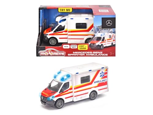 Majorette MOJORETTE Grand Series 213712001038 Ambulanz aus Metall und Kunststoff, 12,5 cm, Licht und Sound von Majorette