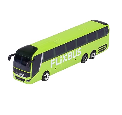 Majorette – MAN Lion's Coach L Flixbus – Spielzeugbus mit Freilauf und Federung, Metall-Karosserie, 13 cm lang, für Kinder ab 3 Jahren, Lieferung 1 Stück von Majorette