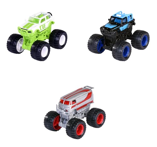 Majorette - Monster Rockerz (1 Auto, 7,5 cm) - Spielzeugauto der Monstertrucks Limited Edition 10 aus Metall mit Freilauf & Lenkfunktion, zufällige Auswahl aus 3 Autos, für Kinder ab 3 Jahre von Majorette