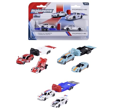 Majorette Porsche Deluxe Trailer, Zufällige Auswahl aus 1 von 3 verschiedenen Spielzeugautos Majorette Porsche Deluxe Trailer, Zufällige Auswahl aus 1 von 3 verschiedenen Spielzeugautos von Majorette
