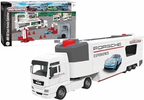 Majorette - Porsche Truck Experience – LKW 27 cm – 4 Fahrzeuge inklusive – 212053304SMO von Majorette