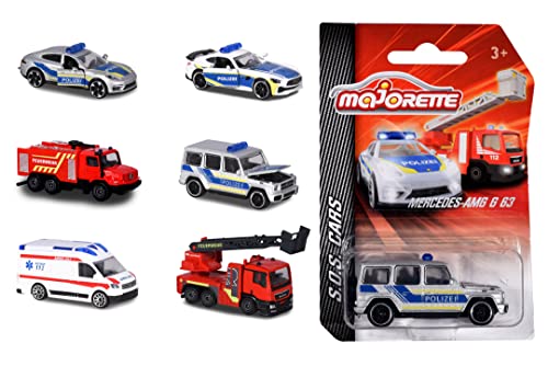 Majorette - SOS Einsatzfahrzeug – 1 von 6 zufälligen Spielzeugauto aus der S.O.S. Cars Edition für Kinder ab 3 Jahren, Rettungsfahrzeuge, 7,5 cm von Majorette