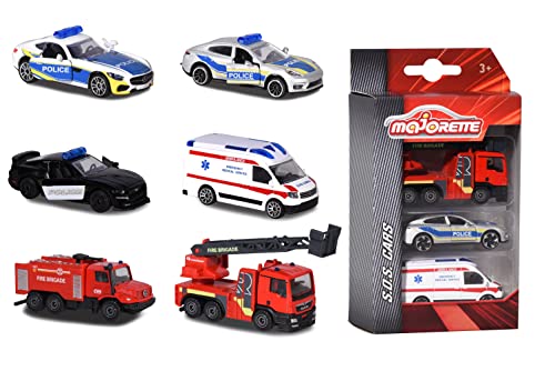 Majorette SOS Set 3 Fahrzeuge Die Cast, Modell Überraschung, 3 Jahre, 212057261038 von Majorette