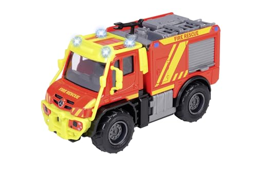 Majorette - Feuerwehrauto Unimog U530 (14 cm) - Feuerwehr-Spielzeug für Kinder ab 3 Jahre, Auto mit Metall-Karosserie, Gummireifen, Licht & Sound, inkl. Batterien von Majorette