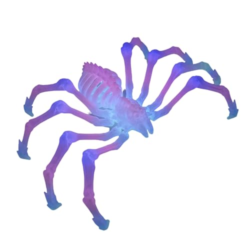 Makamsui 3D-gedruckte Halloween-Spinnen-Dekoration mit einziehbaren Beinen, leuchtet im Dunkeln, bewegliche Gelenke, Spinnenfigur, Gelenkspinne, Desktop-Ornament für Hof, Party, Spukhaus, Dekoration, von Makamsui