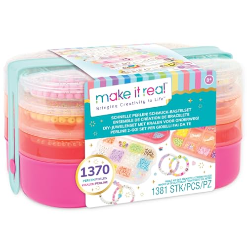 Make It Real 2901710 Beads-2-Go Schmuck-Bastel-Set, DIY Schmuckset mit über 1300 Perlen in praktischer Sortierbox, Armbänder selber basteln für Kinder Make It Real 2901710 Beads-2-Go Schmuck-Bastel-Set, DIY Schmuckset mit über 1300 Perlen in praktischer Sortierbox, Armbänder selber basteln für Kinder von Make It Real