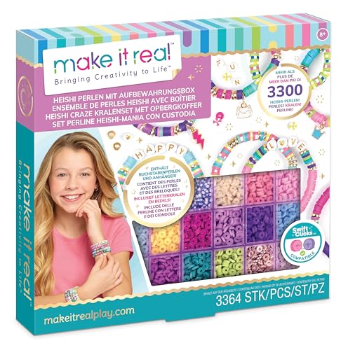 Make It Real 2901743 Heishi Perlen-Set, DIY Armband Set mit über 3300 Teilen in praktischer Aufbewahrungsbox, Armbänder selber basteln für Kinder Make It Real 2901743 Heishi Perlen-Set, DIY Armband Set mit über 3300 Teilen in praktischer Aufbewahrungsbox, Armbänder selber basteln für Kinder von Make It Real
