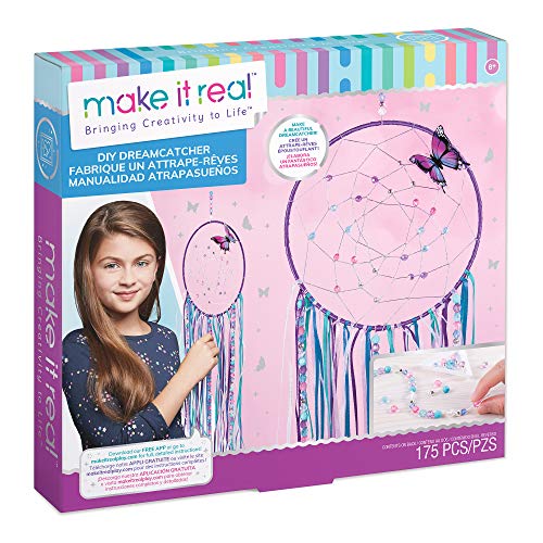 Make It Real Traumfänger-Set mit Bändern und Schmetterlingsansteckern – Dekoration für Mädchenschlafzimmer – Kunst- und Bastelarbeiten für Kinder - Geschenke für Mädchen von Make It Real