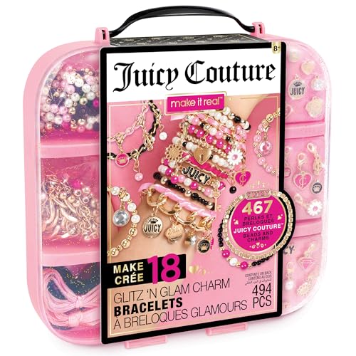 Make It Real Juicy Couture Glitz 'N Glam Charm-Armbänder – 494-teiliges DIY-Set, entwerfen und erstellen Sie 18 Kordel- und Schleifenarmbänder, Perlenschmuck, Aufbewahrungsbox, Mädchen und Kinder ab 8 Make It Real Juicy Couture Glitz 'N Glam Charm-Armbänder – 494-teiliges DIY-Set, entwerfen und erstellen Sie 18 Kordel- und Schleifenarmbänder, Perlenschmuck, Aufbewahrungsbox, Mädchen und Kinder ab 8 von Make It Real