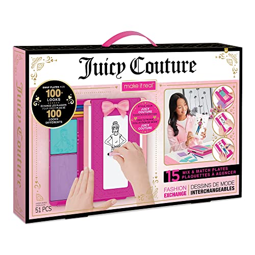 Make It Real Juicy Couture Modebörse - Modedesign-Set für Kinder - Kunstset mit Rubbelplatten, Aufklebern, Buntstiften & mehr - Geschenke für Mädchen von Make It Real