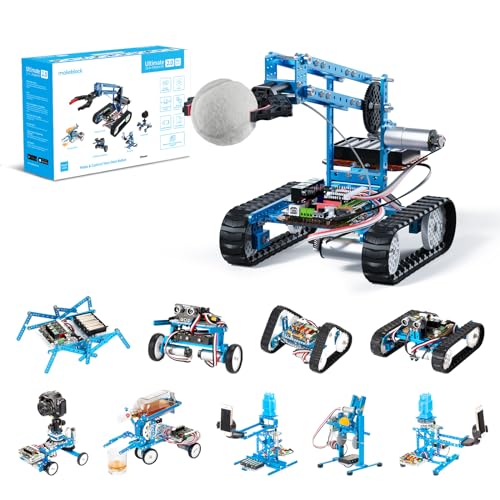 Makeblock mBot Ultimate Roboter Bauen 10 in 1, 160+ Mechanische Bauteile Module für Programmierung Entwicklung, Programmierbarer Roboter Kompatibel mit Programmierung Scratch Arduino, MINT Spielzeug von Makeblock