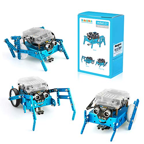 Makeblock mBot Zusatzpaket, Add-on Pack Sechsbeiniger Roboter, Roboter 3-in-1 Erweiterungsset, DREI Formen, Käfer/Gottesanbeterin/Verrückter Frosch von Makeblock