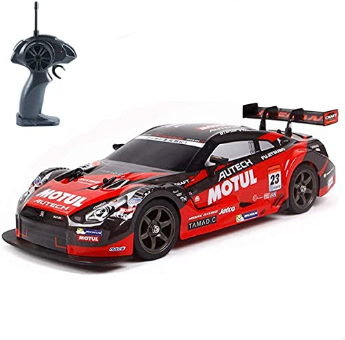 Makerfire Super GT RC Sport Renn-Driftauto 1/16 ferngesteuertes Auto für Erwachsene, Kindergeschenke, 4WD RTR-Fahrzeug mit 6 Batterie- und Driftreifen - Rot von Makerfire