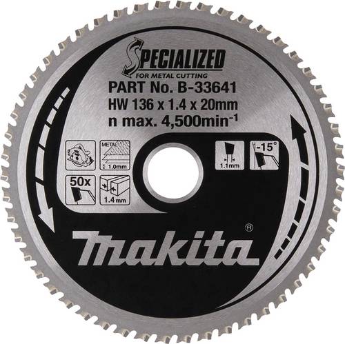 Makita B-33641 Kreissägeblatt 136 x 20 x 1.1mm Zähneanzahl: 50 1St. von Makita